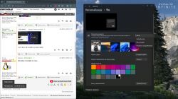 Ekran komputera z forum internetowym i ustawieniami tła systemu Windows.