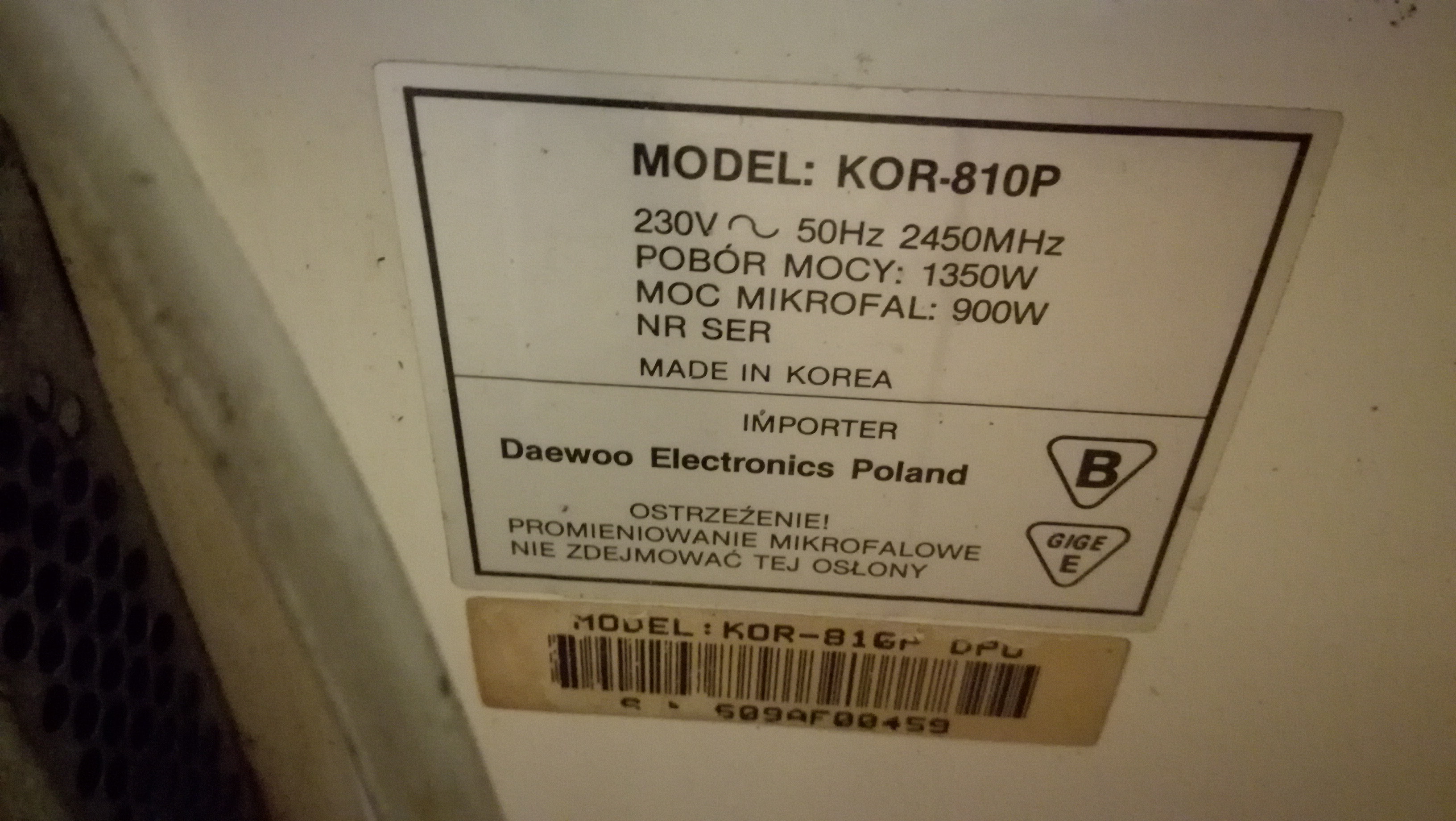 Daewoo kor 810p