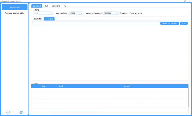 Firmware Upgrade Tool Screenshot of a firmware upgrade tool.
