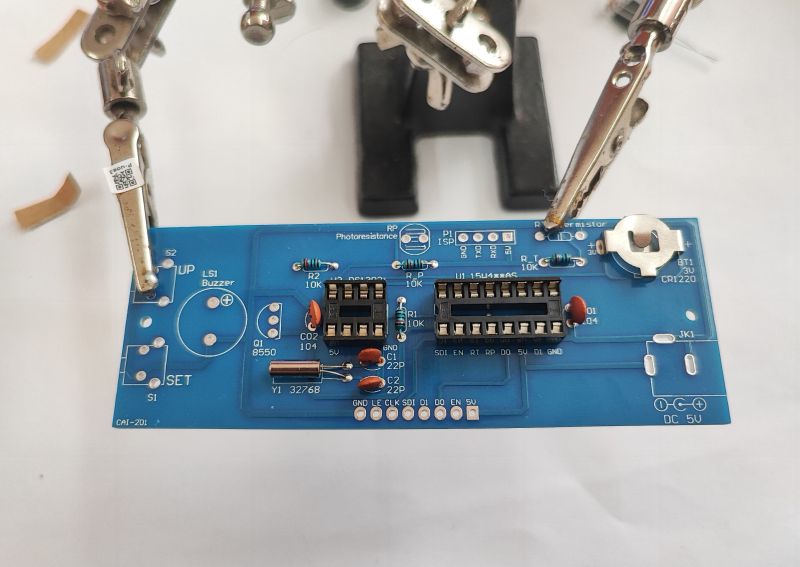 Self-assembly kit LED clock CAI-201 STC8G1K17 + DS1302 with housing