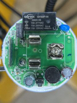 Interior of Amysen YX-WS01 Module Interior of Amysen YX-WS01 module with visible electronic components, including a QY32F-H relay.