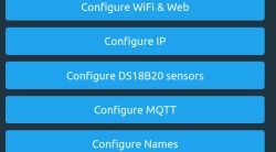 Configuring Multiple DS18B20 Sensors – Driver Interface Screenshot of the DS18B20 driver UI showing a list of detected temperature sensors with names, addresses, pins, and assigned channels.