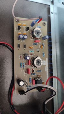 Zbliżenie na płytkę drukowaną z zamontowanymi elementami elektronicznymi w obudowie projektu.