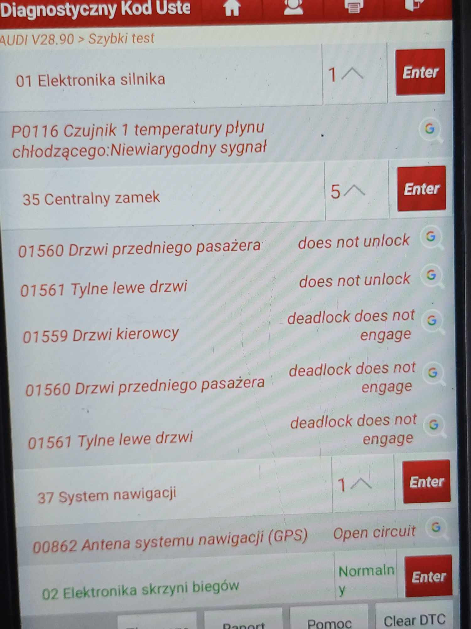 Audi A6 C5 - Centralny zamek nie reaguje na pilot, błędy w systemie