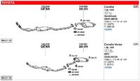 Schemat wydechu Toyota Corolla 1.6 2006 automat z sensorami w układzie
