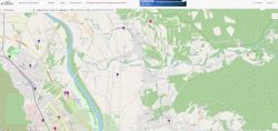 Mapa BTS z zaznaczoną czerwoną kropką lokalizacją budowy domu.