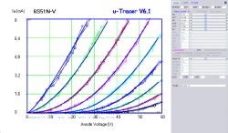 Charakterystyki anodowe radzieckiego nuwistora 6S51N-V wygenerowane za pomocą u-Tracer 6.1.