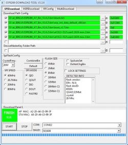Software upload addresses and ESP8266 esp-12 E unresponsive on AT