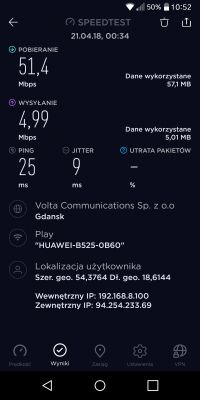 Huawei B525 Modem: Best Antenna Connection for 1800+2600 Aggregation in Dąbrówka Warszawska, Radom