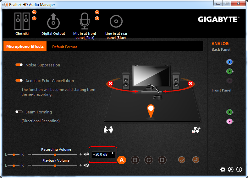 Что делать если фонит. Диспетчер звука Gigabyte. Гигабайт программа для звука. Gigabyte утилита звук. Gigabyte программа для звука.