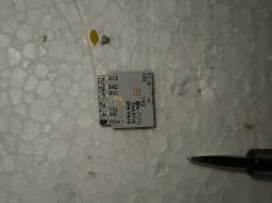 Small electronic module with pin labels on white background