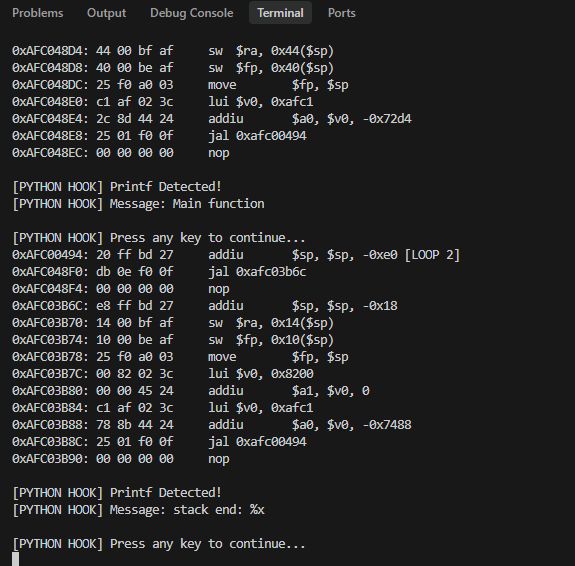 Running a simple MIPS emulator in Python for ALI M3801 firmware (Hello World)