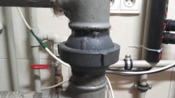 The central heating furnace pump is aerated and the water in the furnace boils.