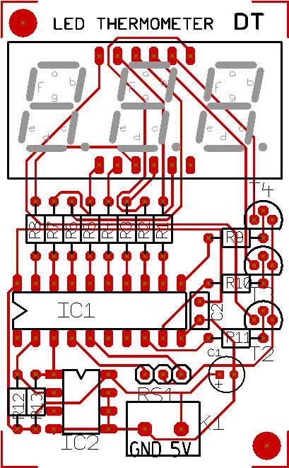Termometr z wyświetlaczem LED na AVR