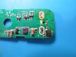 Close-up of a circuit board with various electronic components.