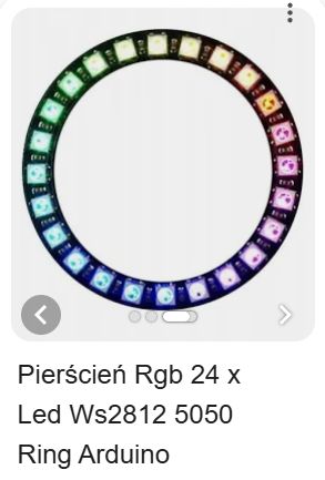 Colorful RGB LED ring with 24 WS2812 diodes arranged in a circle