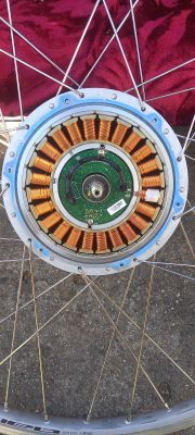 Wnętrze silnika Sparta Ion Technology 250W z widocznymi uzwojeniami i płytką sterującą.