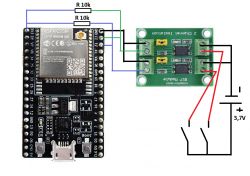 How to drive the two inputs (GPIO23 and GPIO22) on the ESP32 with an external signal?