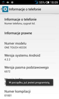 [Alcatel One Touch Pop C3] Jak włączyć podświetlenie klawiszy funkcyjnych