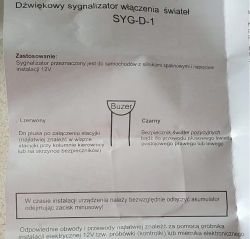 Matiz - Podłączenie sygnalizatora Wł / Wył świateł Matiz - Podłączenie sygnalizatora Wł / Wył świateł