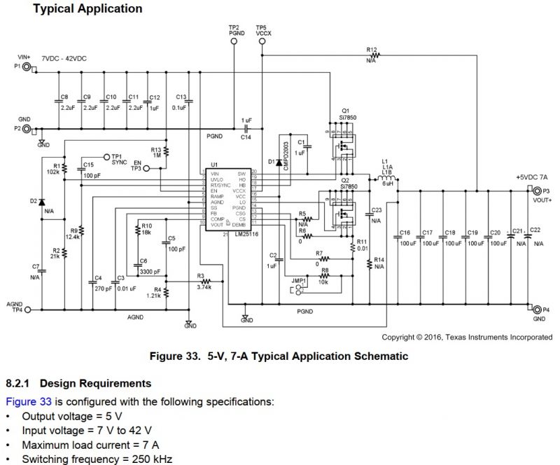 Moduł synchronicznej przetwornicy step down 20A SZBK07