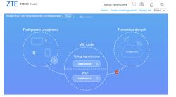 Zrzut ekranu interfejsu ZTE 5G Router z informacjami o połączeniu
