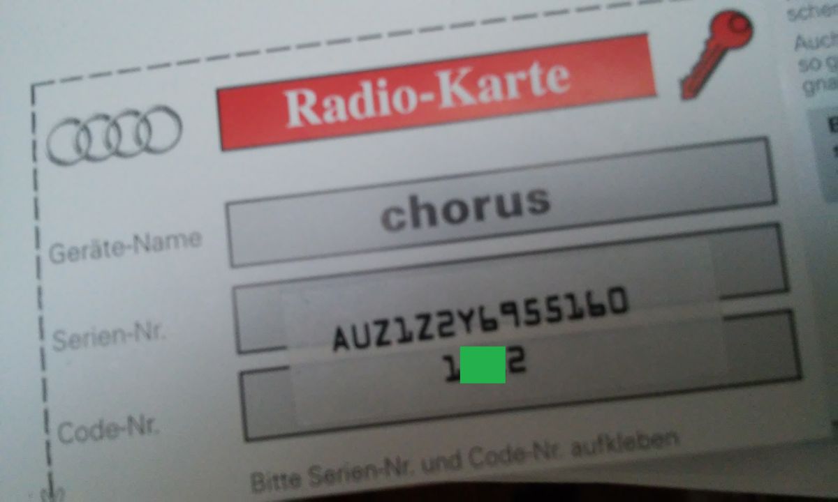 Radio Audi Chorus A4B5 Jak odczytać kod (hasło) ze
