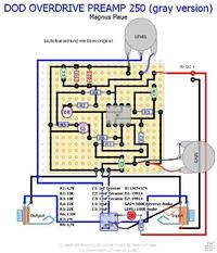 DIY efekt gitarowy DOD 250 Overdrive - układ nie działa po przeróbkach