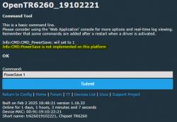 Screenshot of the OpenTR6260 interface indicating that PowerSave is not implemented.