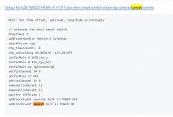 Screenshot of autoexec examples for Tuya mini smart switch.