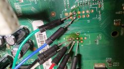 Płytka drukowana z przylutowanymi przewodami