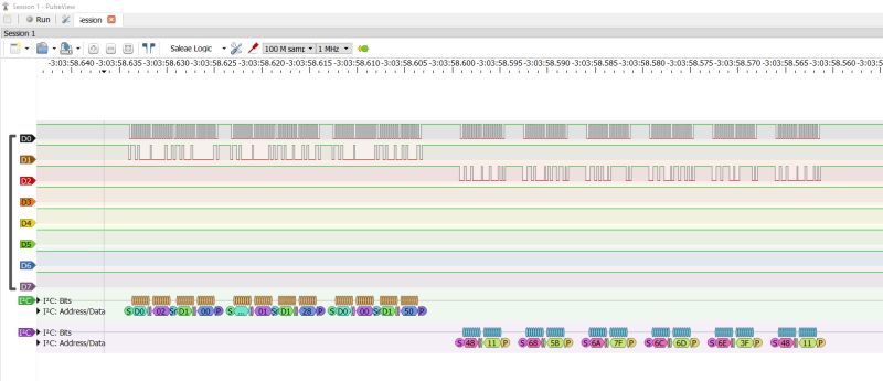 Simple clock on PIC12F683 - three pins, two I2C buses - DS1307 + FD650