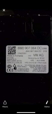 Problem w doborze ukladu - moduł comfortu Audi A4 B9