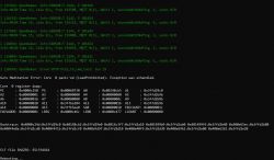 Screen showing OpenBeken system error messages, including core 0 panic and register dump details.