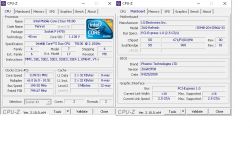 Zrzut ekranu programu CPU-Z pokazujący specyfikacje procesora i płyty głównej laptopa LG.