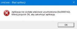 Błąd 0xc0000142 aplikacji cmd.exe na Windows 10: Brakujące pliki systemowe