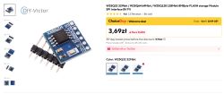W25Q32 flash memory module with SPI interface on blue PCB board
