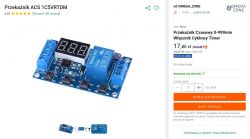 Cyfrowy przekaźnik czasowy ACS 1C5VRTDM z wyświetlaczem i przyciskami na stronie sklepu.