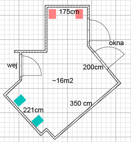 Dobór sprzętu stereo do pokoju 16m2: Yamaha A-720, Tonsil Samba 250