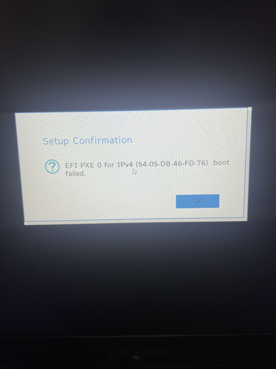 Bios Lenovo Legion 5, Instalacja Windows 11 Legacy na UEFI, błąd po