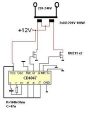 Schemat zasilania awaryjnego do sterownika pieca CO z przetwornicą 12V na 230V