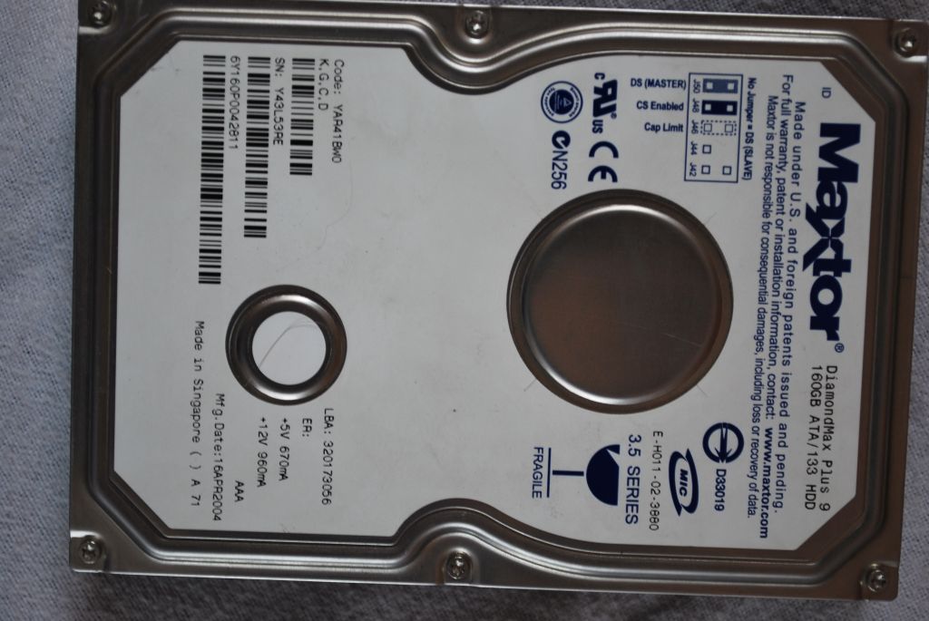 Maxtor DiamondMax Plus 9 160gb ATA uszkodzona elektronika