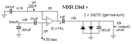 Mxr distortion plus схема