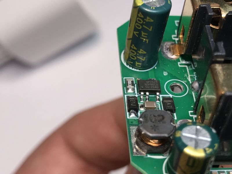 Close-up of Circuit Board Circuit board with visible electronic components, including capacitors and transistors.