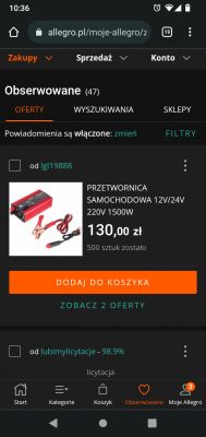 Akumulator pod przetwornice / (falownik?) do 220v pod sokowirówkę (dla lubej) / ekspress do kawy