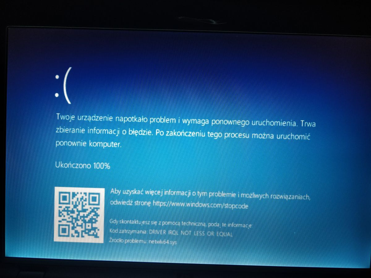 Stary laptop HP Pavilion dv2700 problem z WiFi i Blue Screeny