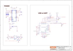 Block diagram of the power supply and USB to UART converter for an electronic board.