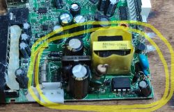 Electronic Board with Components Electronic board with capacitors and other components