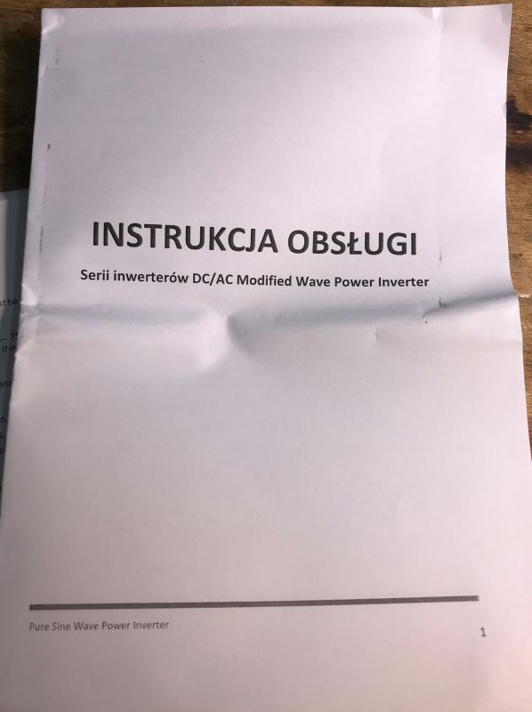 Instrukcja obsługi przetwornicy falowej DC/AC z modyfikowaną sinusoidą