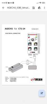 Schemat podłączenia elektrycznego AGECH2 dla CT2-24